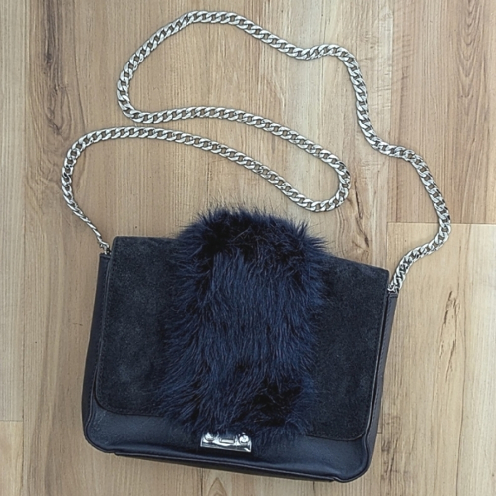 Loeffler Randall Faux Fur Chain Crossbody Bag